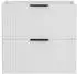 Lomado ADELAIDE-56-WHITE Waschtisch 60cm, weiß/Eiche, Keramik-Aufsatzbecken Beton Optik (ADELAIDE-56-WHITE-SET40)