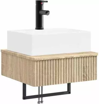 vidaXL Wandmontiertes Waschbecken Sonoma-Eiche 40x41x39cm