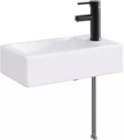vidaXL Waschbecken mit Wasserhahn und Abfluss Matt Schwarz