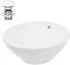 LuxeBath Aufsatzwaschbecken rund, Keramik, weiß, Ø 420x170mm, inkl. Ablaufgarnitur (490008522)