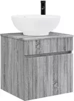 vidaXL Wandmontierte Waschbecken-Vanit&auml;t Sonoma-Grau