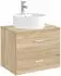 vidaXL Waschbecken mit Wasserhahn und Abfluss, Metall, chrom (890232)