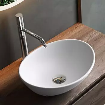 Mai & Mai Br&uuml;ssel205 Aufsatzwaschbecken oval, Keramik, wei&szlig; matt (Br205)