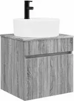 vidaXL Wandmontierte Waschbecken-Vanit&auml;t Sonoma-Grau 49 x 44,5 x 65 cm