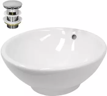 LuxeBath Aufsatzwaschbecken rund, Keramik wei&szlig;, &Oslash; 420x170mm (390002219)