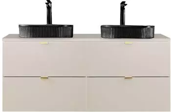 Lomado DURANGO-56 Doppelwaschtisch 120cm, Keramikwaschbecken, kaschmir matt (LA56-DURANGO-56-SET67)