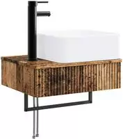 vidaXL Wandmontiertes Waschbecken Altholz 53 x 35 x 39 cm