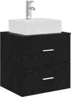 vidaXL Wandmontierte Waschtisch Schwarze Eiche 49,5 x 41 x 62,5 cm