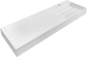 Beliani Cusco H&auml;ngewaschbecken Mineralguss 1500x480mm wei&szlig; (615543)
