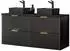 Lomado ADELAIDE-56-BLACK Doppelwaschtisch mit 2 Aufsatzbecken, matt schwarz gerillt, 120,6x72,2x46,5cm (ADELAIDE-56-BLACK-SET66)