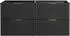Lomado ADELAIDE-56-BLACK Doppelwaschtisch mit 2 Aufsatzbecken, matt schwarz gerillt, 120,6x72,2x46,5cm (ADELAIDE-56-BLACK-SET66)