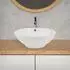 LuxeBath Aufsatzwaschbecken rund, Keramik, weiß, Ø 42cm (390001174)