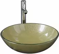 vidaXL Badezimmer Waschbecken mit Wasserhahn und Ablaufgarnitur Gold
