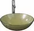 vidaXL Waschbecken mit Wasserhahn und Ablaufgarnitur, gold (3098459)