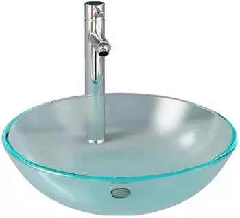 vidaXL Waschbecken Wasserhahn & Ablaufgarnitur, mattiert (3098448)