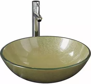 vidaXL Badezimmer-Waschbecken mit Wasserhahn und Ablaufgarnitur, gold (3098463)