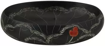 vidaXL Aufsatzwaschbecken oval schwarz 59x40x15cm Keramik (155082)