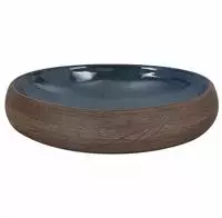 vidaXL Aufsatzwaschbecken Braun und Blau Oval 59x40x15 cm Keramik