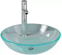 vidaXL Waschbecken mit Wasserhahn und Ablaufgarnitur aus geh&auml;rtetem
