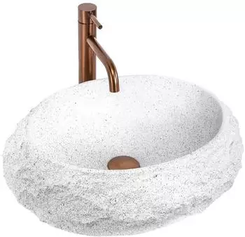 Rea Mika Aufsatzwaschbecken Cloudy White, Steinoptik 50x38x15cm (REA-U3584)