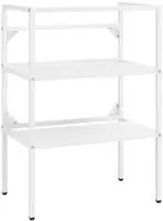 vidaXL Badezimmer Waschtischgestell Wei&szlig; 59x38x83 cm Eisen