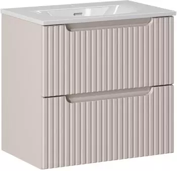 Lomado NEWPORT-56-CASHMERE Waschtisch 60cm, Keramikwaschbecken, kaschmir (LA56-NEWPORT-56-CASHMERE-SET4)