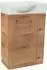 Fackelmann SBC Waschtisch mit Unterschrank, Keramik/Holzwerkstoff, eiche braun, 45,5cm (542)