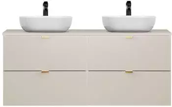Lomado DURANGO-56 Doppelwaschtisch 120cm, 4 Schubladen, kaschmir matt (LA56-DURANGO-56-SET53)