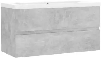 vidaXL Waschbeckenunterschrank mit integriertem Waschbecken, Betongrau, 90x38,5x45cm