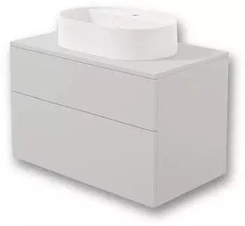 Deante Waschbeckenschrank mit Granitwaschbecken, hellgrau, 80cm