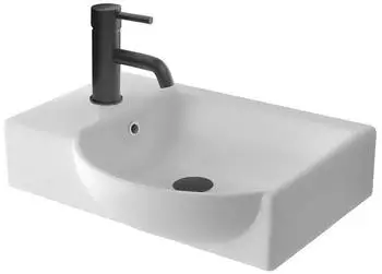 Alpenberger Handwaschbecken Keramik 45cm mit &Uuml;berlauf, Wandmontage (4779)