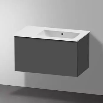 Duravit ME by Starck M&ouml;belwaschtisch asymmetrisch, wei&szlig; seidenmatt, ohne Hahnloch (234683AC60)