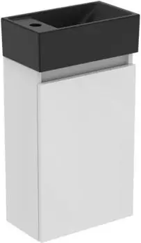 Ideal Standard Eurovit+ Badmöbel-Set mit Gästebecken, 1 Tür, 37cm, weiß/schwarz (R0579WG)
