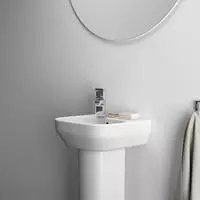 Ideal Standard i.life A Handwaschbecken 35 cm, 1 Hahnloch links, mit &Uuml;berlauf,