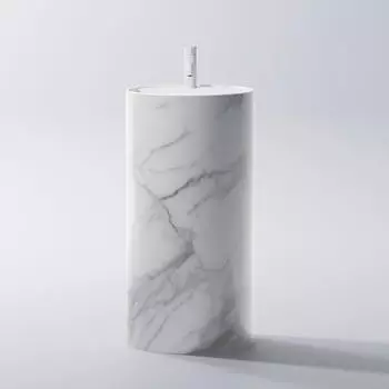 Steinberg Serie 540 Standwaschtisch, rund, light marble/weiß (540602152)