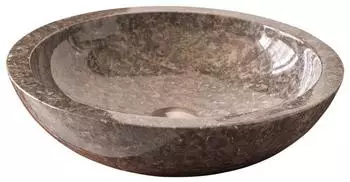 Tikamoon Calypso Grey Waschbecken aus Marmor, rund, 43x43x12cm