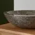 Tikamoon Calypso Grey Waschbecken aus Marmor, rund, 43x43x12cm