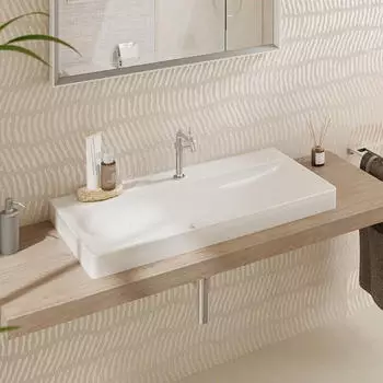 Hansgrohe Xelu Q Aufsatzwaschtisch geschliffen 100x48cm, 1 Hahnloch (61039450)