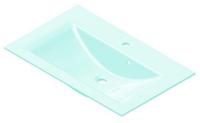 Fackelmann Glasbecken 80 x 50 cm, Badkeramik, 86296, wei&szlig;