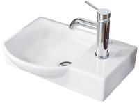 Fackelmann SBC G&auml;ste-WC Keramikbecken 45 x 32 cm, Becken links, Hahnloch rechts,