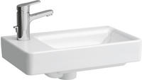 LAUFEN PRO S Handwaschbecken 48 cm asymmetrisch, ohne Hahnloch, mit &Uuml;berlauf, mit