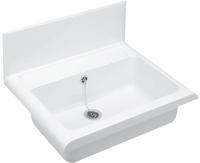 CORNAT Waschbecken mit &Uuml;berlauf, Wandausgussbecken, Breite 55 cm
