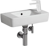 Geberit Renova Compact Handwaschbecken 50 cm, asymmetrisch mit Hahnloch rechts,
