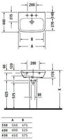 Duravit DuraStyle Waschtisch 60 cm mit 1 Hahnloch, Badkeramik, wei&szlig;