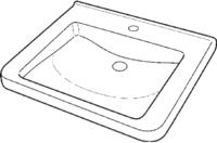 Geberit Renova Comfort Square Waschtisch 65 cm, barrierefrei, ohne &Uuml;berlauf,