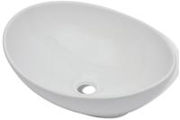 vidaXL Luxus Keramik Waschbecken Oval Wei&szlig; 40 x 33 cm