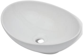 vidaXL Luxurious Countertop Ceramic Washbasin Oval White 40 x 33 cm