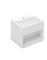 Cosmic Compact Waschbecken mit Ablagefach, B: 32,5 T: 32,5 cm weiß, mit 1 Hahnloch 739120411