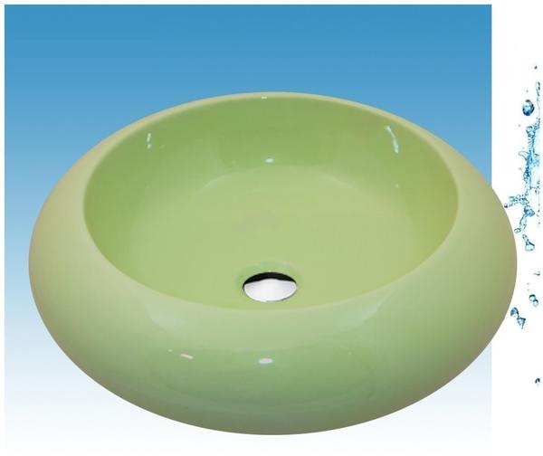 NEG Waschbecken Uno22A (rund), Aufsatz-Waschschale/Waschtisch (grün) mit breitem Rand Nano-Beschichtung