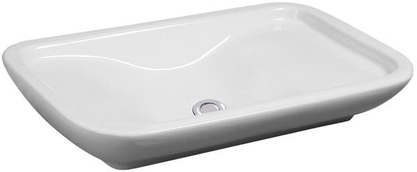 NEG Waschbecken Uno31A (eckig) Aufsatz-Waschschale/Waschtisch (weiß) mit flachem Rand und Nano-Beschichtung